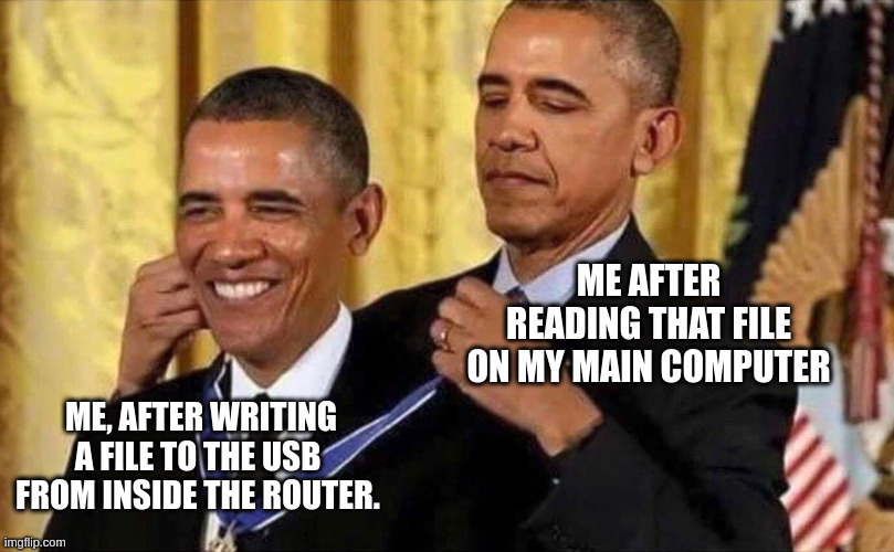 writing a file into the USB meme